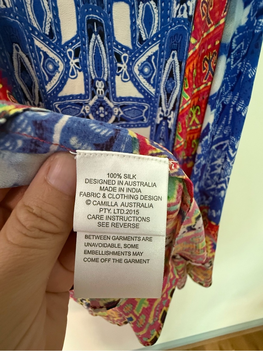 Camilla Silk Embellished Swing Cami Tank Top | Size 1 | Crystal Scarf Print - Picture 10 of 12